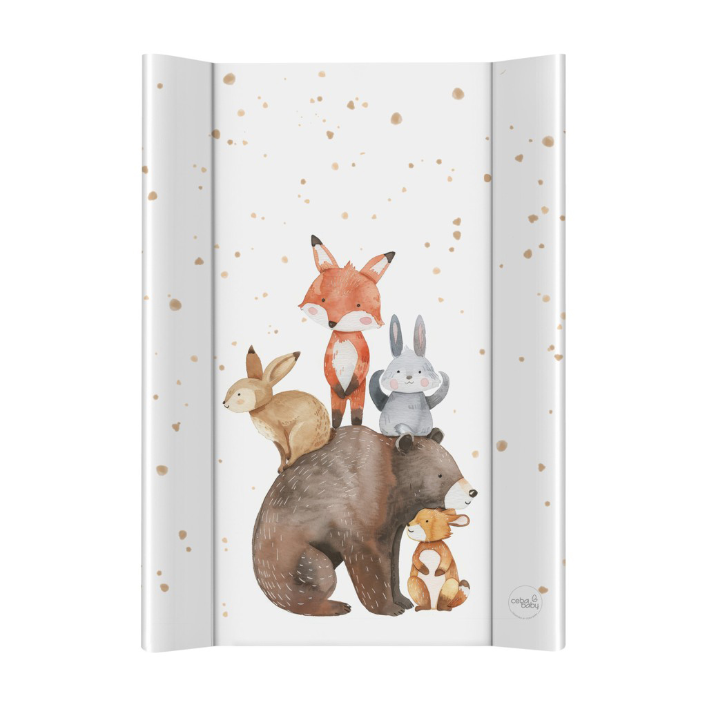 CEBA BABY Podložka prebaľovacia 2-hranná s pevnou doskou (50x70) Ultra Light Forest Friends